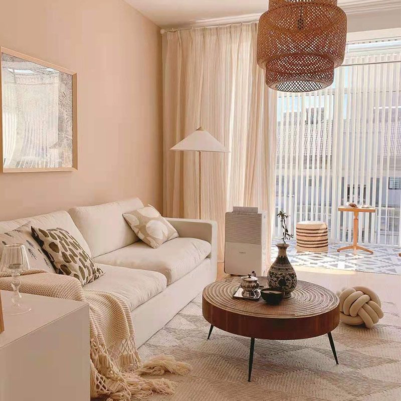 Contemporary Style Coffee Cocktail Table Solid Wood Round Coffee Table Clearhalo 'Coffee & Accent Tables' 'Coffee Tables' 'coffee_tables' 'furn' 'furn_coffee_tables' 'Furniture' 'Living Room Furniture' 1200x1200_51f19fa2-1e1e-4287-9e9b-e4c633b6df55