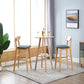 Industrieller Barhocker, quadratischer Sitz, Barhocker mit Holzbeinen