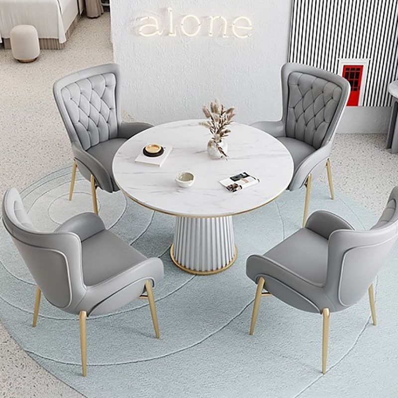 Traditional Luxury Dining Table White Sintered Stone Table for Home