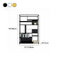 10" W Open Storage Bookcase Black / Gold / White Metal Bookshelf with Shelves