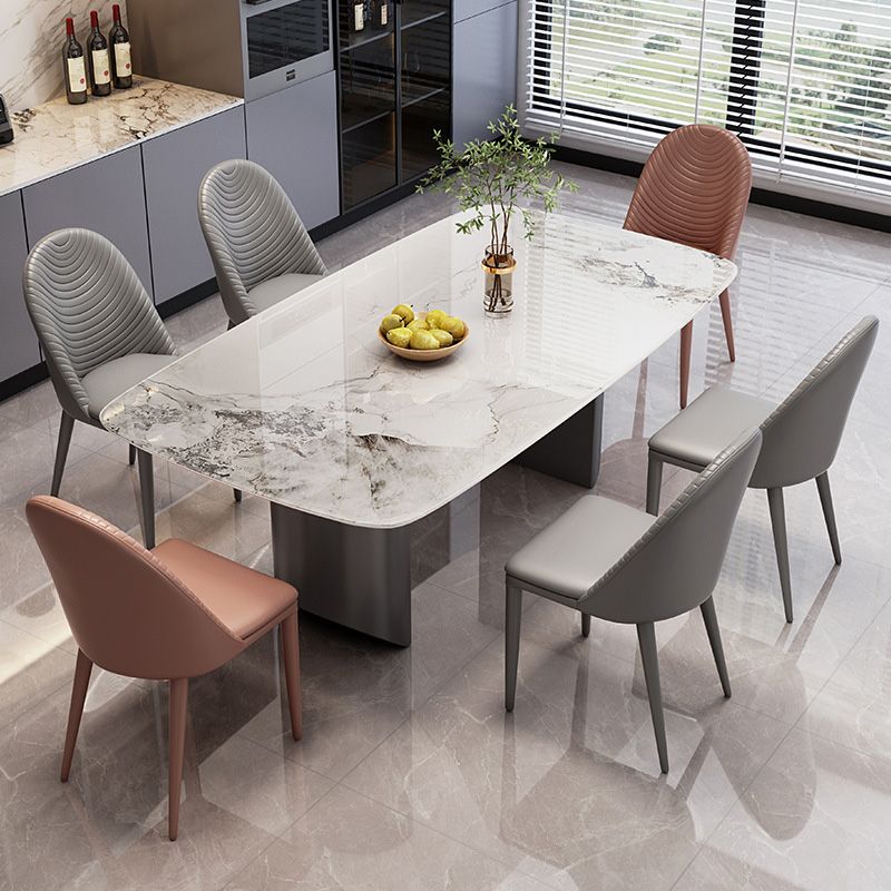 Simplicity Style Dinette Table Rectangle Stone Dining Room Table for Kitchen Clearhalo 'Dining Tables & Seating' 'Dining Tables' 'dining_table' 'furn' 'furn_dining_table' 'Furniture' 'Kitchen & Dining Furniture' 1200x1200_51f7ba39-d708-41c7-8e62-a147ac551c8b