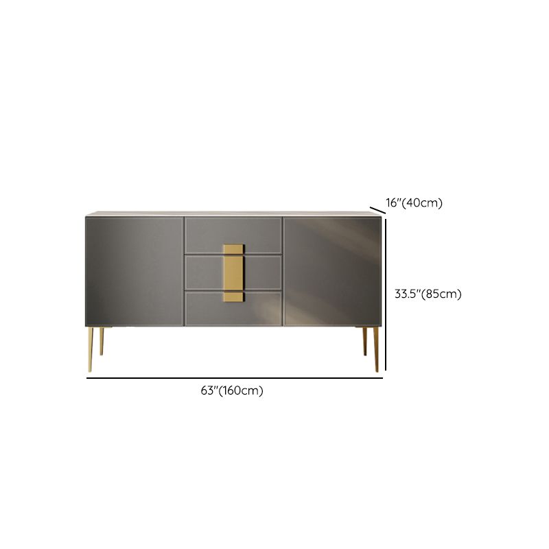 Glam Buffet Table Stone Sideboard Armadio con porte per soggiorno