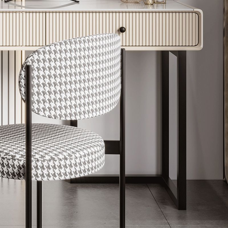 5 Holzschubladen Make -up -Tisch Schreibtisch Eitelkeit Stein Top Eitelkeitstisch