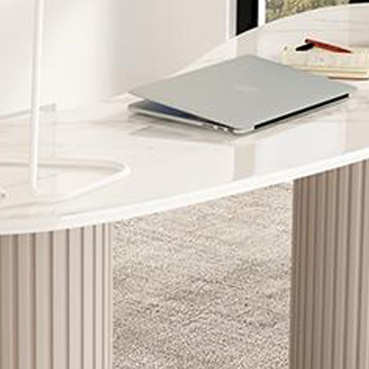 23" Wide Glam Executive Desk White 3-drawer Office Desk with Metal Legs Clearhalo 'furn' 'furn_office_desk' 'Furniture' 'Office Desks' 'Office Furniture' 'office_desk' 1200x1200_51f9f35b-28cd-4048-84a8-2d99154ca4ad