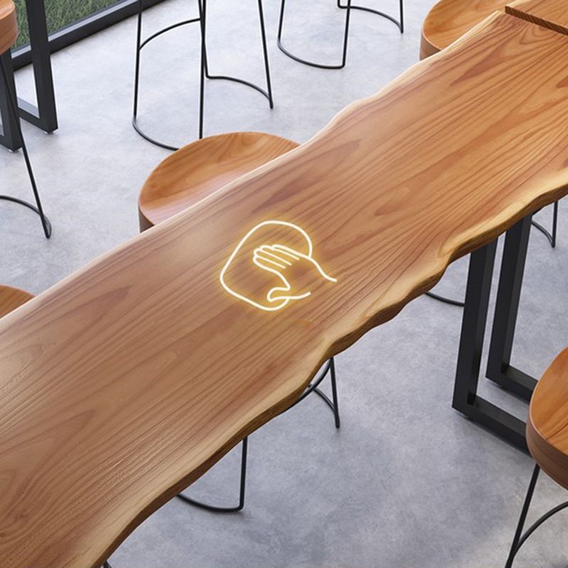 Industrial Style Solid Wood Bar Table Rectangle Bar Dining Table for Indoor Clearhalo 'Bar Furniture' 'Bar Tables' 'bar_tables' 'furn' 'furn_bar_tables' 'Furniture' 'Kitchen & Dining Furniture' 1200x1200_51fa38bf-0e66-44b3-bc94-796fa5f9e32c