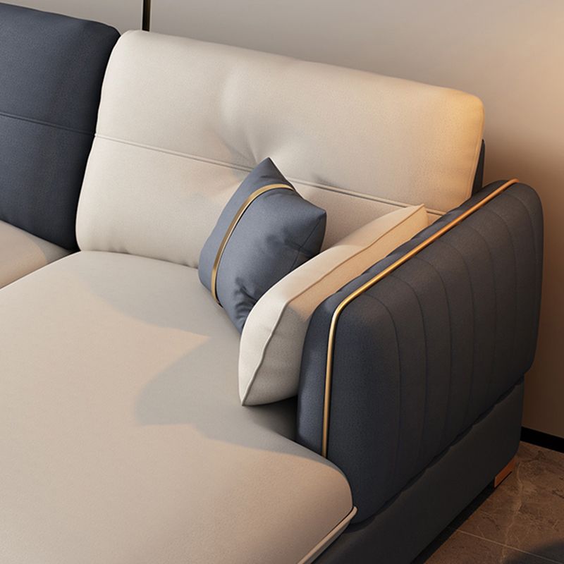 30,7 "H divano e chaise di braccio quadrato in fico scandinavo per soggiorno