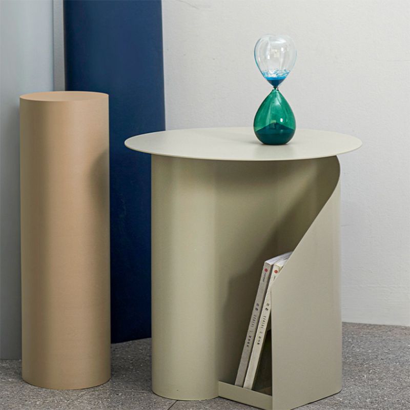 Contemporary Accent Side Table Iron Abstract with Storage Living Room Round Clearhalo 'Coffee & Accent Tables' 'End & Side Tables' 'end_side_tables' 'furn' 'furn_end_side_tables' 'Furniture' 'Living Room Furniture' 1200x1200_51faff90-309b-4c3a-b99e-a7045853547a