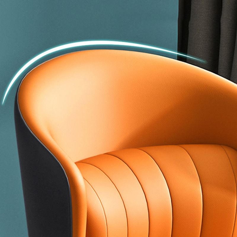 Modern Indoor Leather Curved Dining Side Chair Parsons Armless Chair Clearhalo ' kitchen&dining_furn' 'Dining Chairs' 'Dining Tables & Seating' 'dining_chair' 'furn' 'furn_dining_chair' 'Furniture' 'furniture_dining_chair' 'Kitchen & Dining Furniture' 'kitchen' 1200x1200_51fbd366-08e9-4450-8168-c0a620e37c39