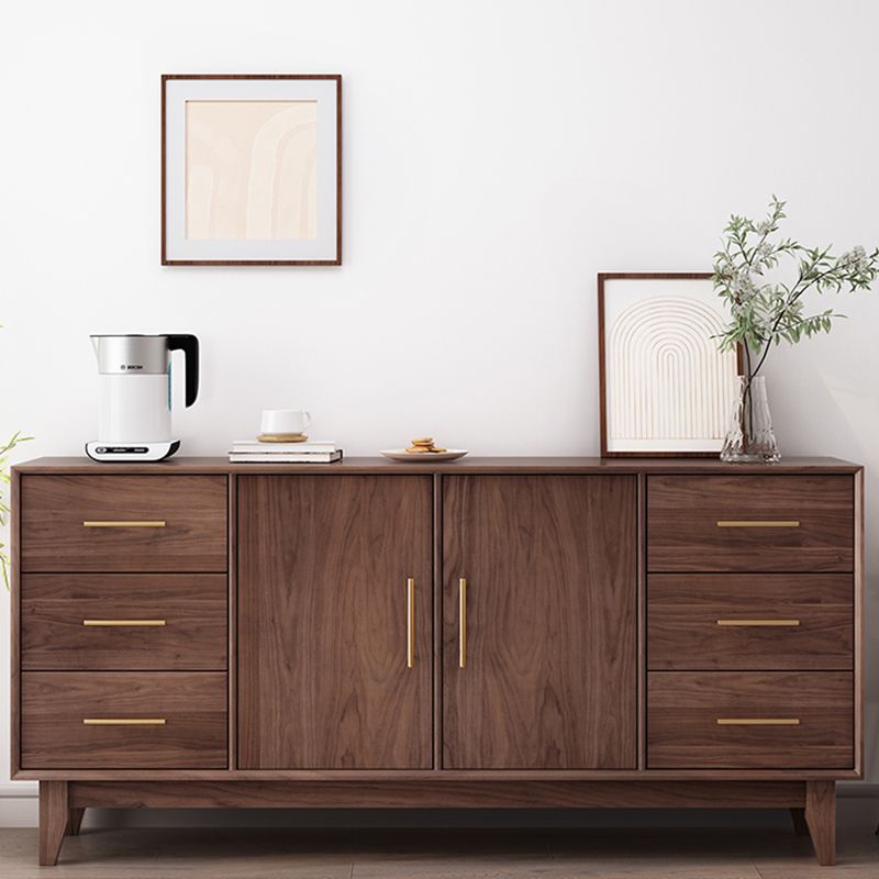 Stegno a buffet di archiviazione in stile glam Sideboard a buffet in legno solido con 6 disegni