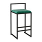 Modern Armless Backrest Counter Stool Iron Kitchen Bar Stool with  Cushion and Pedal