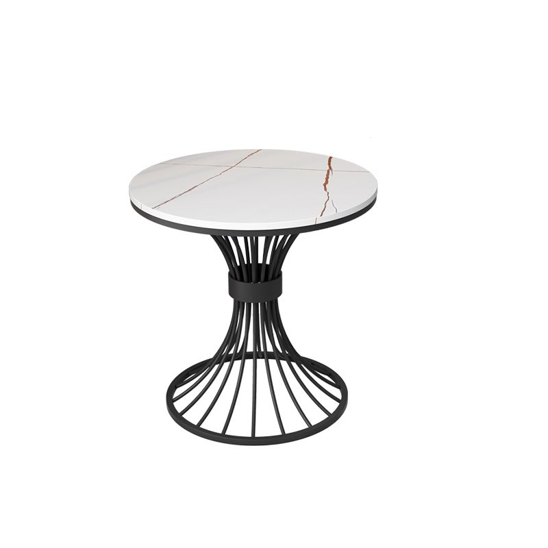 Modern Round Marble Top Side Table Ironcraft Pedestal End Table Clearhalo 'Coffee & Accent Tables' 'End & Side Tables' 'end_side_tables' 'furn' 'furn_end_side_tables' 'Furniture' 'Living Room Furniture' 1200x1200_51fcade9-87e1-47cb-99aa-dd10a0042256