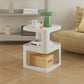 Tray Top Accent Side Table Metal Abstract Base End Table with Shelves