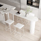 Juego de mesa de bar de estilo contemporáneo de 1/2/3/5 piezas, mesa de bar rectangular con taburetes altos