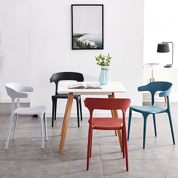 Plastic Modern Kitchen Side Chair 20'' Wide Matte Finish Arm Chair with 4 Legs Clearhalo ' kitchen&dining_furn' 'Dining Chairs' 'Dining Tables & Seating' 'dining_chair' 'Furniture' 'furniture_dining_chair' 'Kitchen & Dining Furniture' 'kitchen' 1200x1200_51fde75c-040e-4dba-a44c-71877762a829