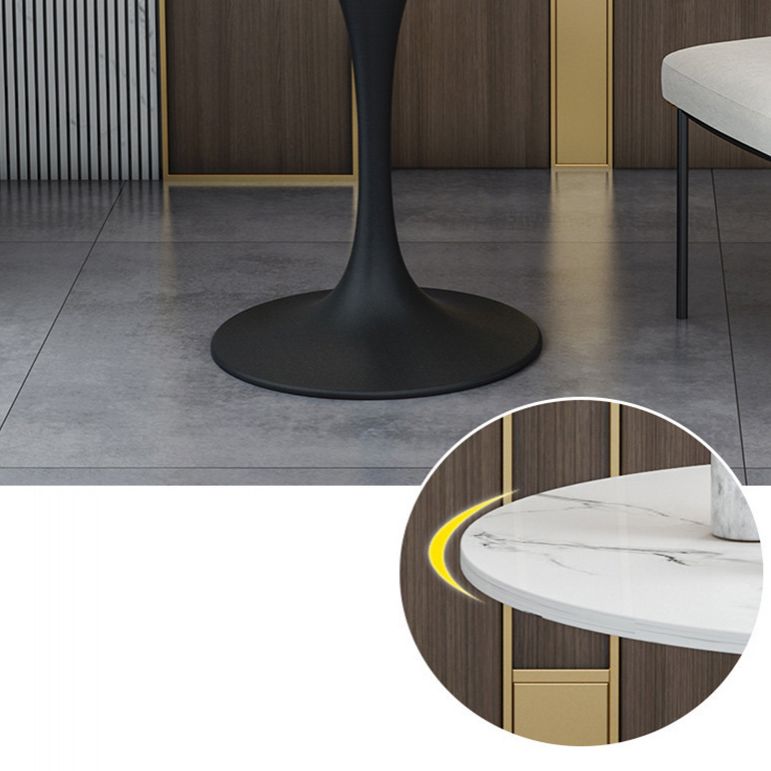 Ensemble de table à manger en marbre en faux marbre blanc 1/2/5 pièces