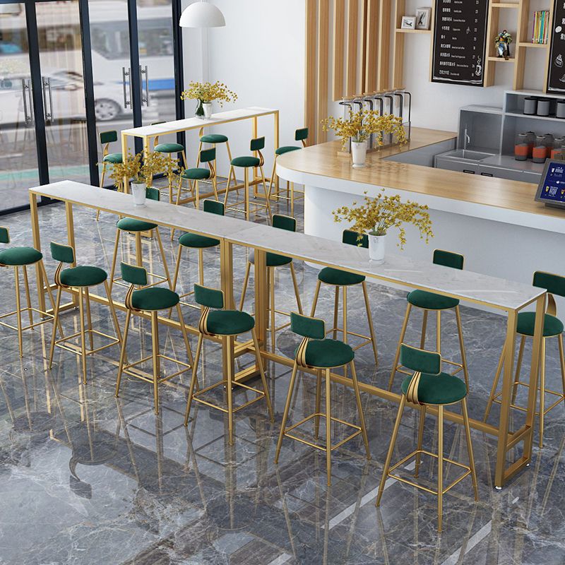 Glam Style Marble Bar Table Gold Frame 42 Inch Height Table for Restaurant Clearhalo 'Bar Furniture' 'Bar Tables' 'bar_tables' 'furn' 'furn_bar_tables' 'Furniture' 'furniture_bar_tables' 'Kitchen & Dining Furniture' 'kitchen&dining_furn' 'kitchen' 1200x1200_51ff8f6a-9603-4fd3-9301-638c2dfe302b