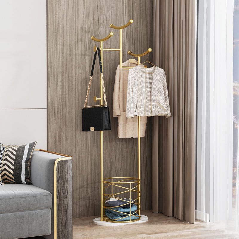 Wunderschöner Metallbeschattierungs -Rackkorb Vorratskleider Rack mit Kleiderhaken