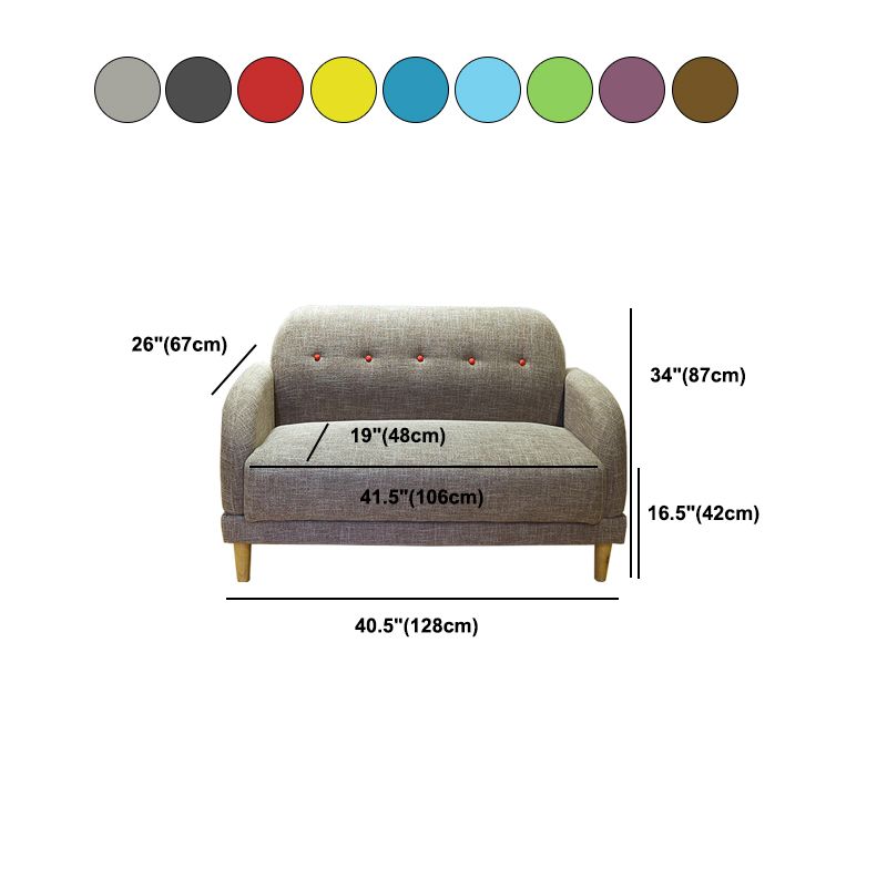 Sofá de 3 plazas de brazo cuadrado estándar contemporáneo de lino para la sala de estar para sala de estar