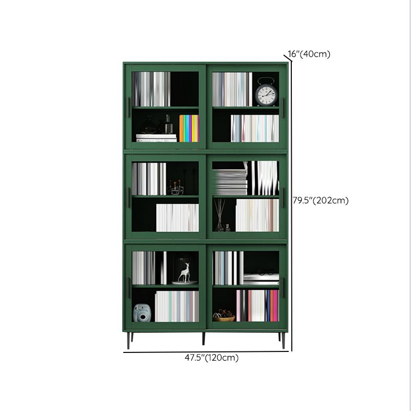 Scandinavian Standard Bookcase Engineered Wood Green Bookshelf with Cabinets Clearhalo 'Bookcases' 'furn' 'furn_bookcases' 'Furniture' 'Office Furniture' 1200x1200_52022e62-6a1a-4a8e-a23b-3832b388f112