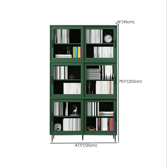 Scandinavian Standard Bookcase Engineered Wood Green Bookshelf with Cabinets Clearhalo 'Bookcases' 'furn' 'furn_bookcases' 'Furniture' 'Office Furniture' 1200x1200_52022e62-6a1a-4a8e-a23b-3832b388f112