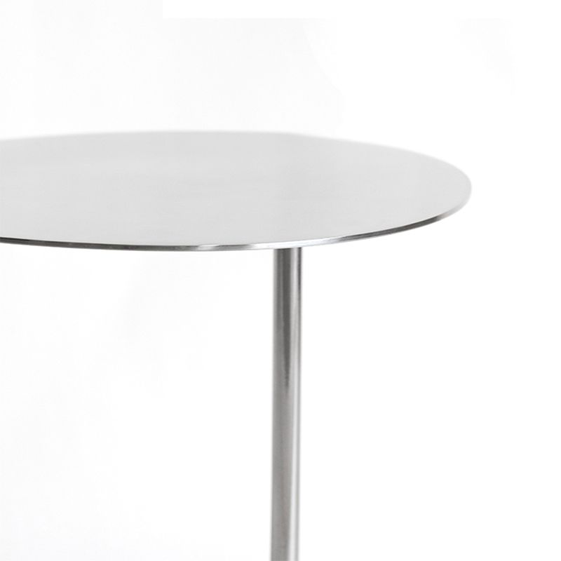 Mid-Century Stainless Steel Round Top Side Table 11-inch Pedestal End Table Clearhalo 'Coffee & Accent Tables' 'End & Side Tables' 'end_side_tables' 'furn' 'furn_end_side_tables' 'Furniture' 'Living Room Furniture' 1200x1200_520301d0-fd60-48cd-b1a6-45b744c95785