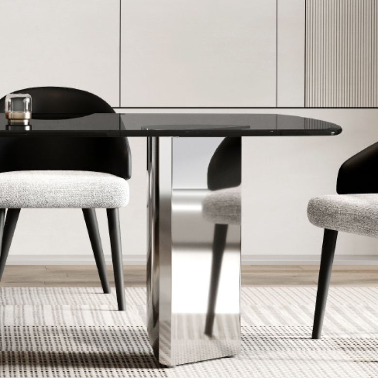Simplicity Style Rectangle Glass Dining Site Table with 3 Legs Clearhalo 'Dining Tables & Seating' 'Dining Tables' 'dining_table' 'furn' 'furn_dining_table' 'Furniture' 'Kitchen & Dining Furniture' 1200x1200_52040d62-7ea9-4e98-9338-85196361c92a
