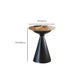 Table basse ronde en bois vieilli, table de cocktail sur pied en métal