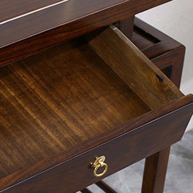 Rectangle Contemporary Console Table Dark Brown Elm Console Sofa Table