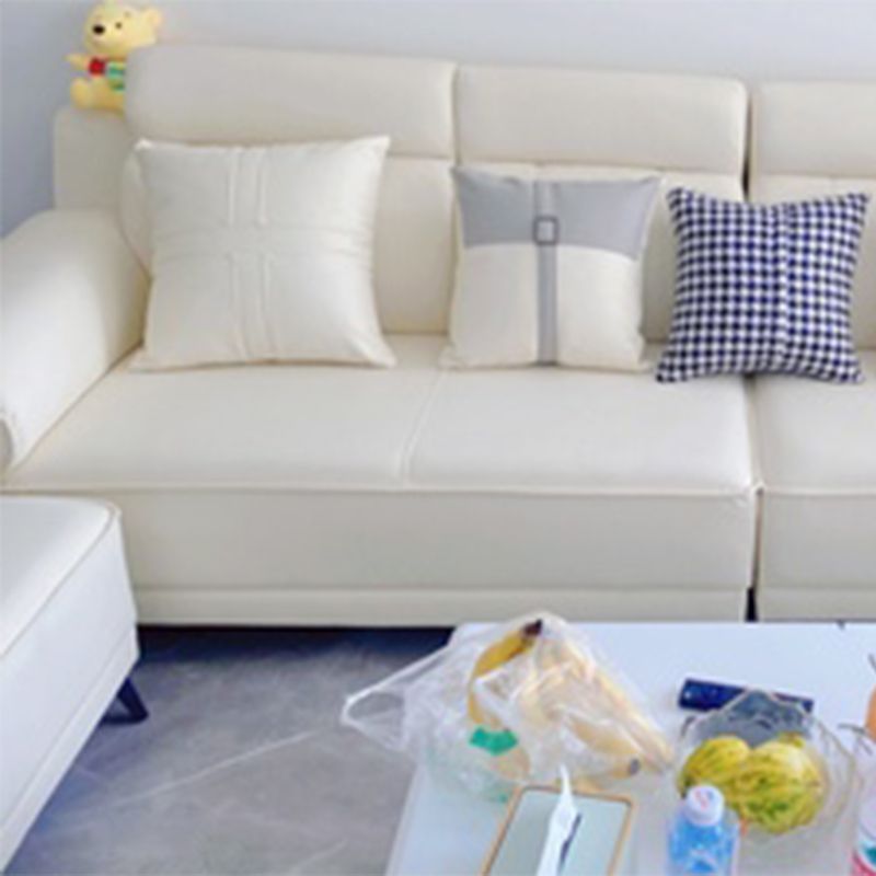 Contemporary Stain-Resistant Faux Leather Sofa Pillow Top Arm Sectional Clearhalo 'furn' 'furn_sectionals' 'Furniture' 'furniture_sectionals' 'kitchen' 'kitchen_sectionals' 'Living Room Furniture' 'Sectionals' 1200x1200_520b28c2-1128-4762-b24f-59699aa9cf7b