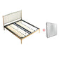 Glam Golden Finish Metallic Bed Wire-Grid Iron Bed Frame with Headboard