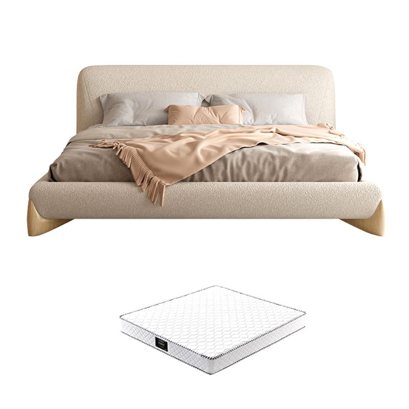 Contemporary Standard Bed with Rectangle Upholstered Headboard in White Clearhalo 'Bedroom Furniture' 'Beds' 'furn' 'furn_beds' 'Furniture' 1200x1200_520f6469-6be3-4ad1-b607-68b66b9a9d60