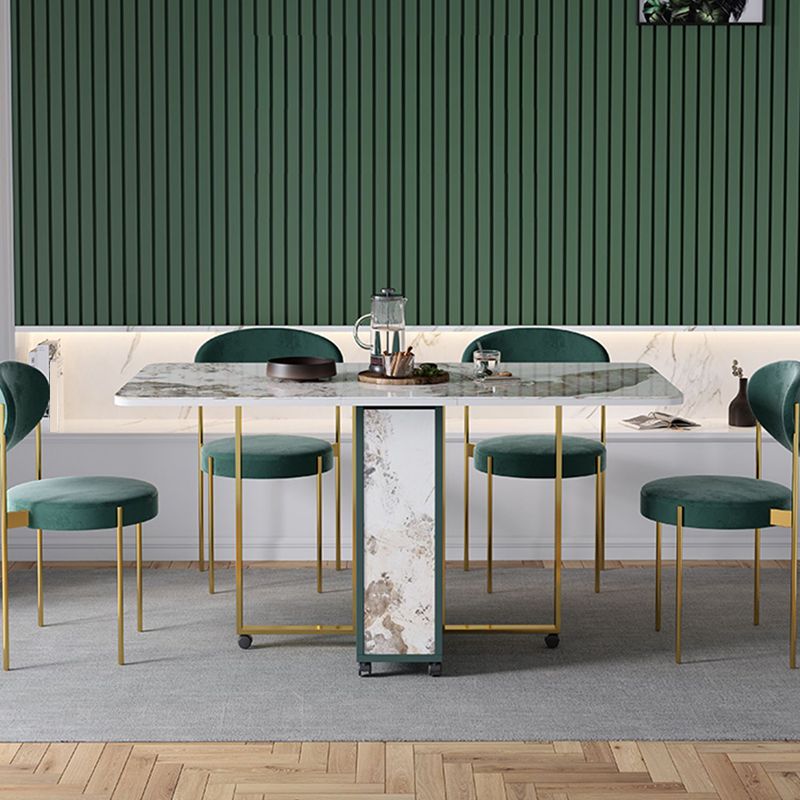 Modern Foldable Dinette Set 1/2/3/5 Pieces Rectangle White Sintered Stone Dining Table Set Clearhalo 'Dining Room Sets' 'Dining Tables & Seating' 'dining_room_set' 'furn' 'furn_dining_room_set' 'Furniture' 'furniture_dining_room_set' 'Kitchen & Dining Furniture' 1200x1200_52104122-f8c7-4e2e-882c-031db40ab4c4