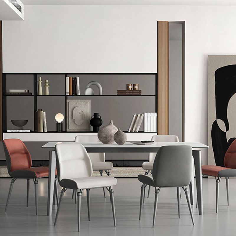 Contemporary Dining Chairs Armless Dining Chair with Metal Legs for Kitchen Clearhalo 'Dining Chairs' 'Dining Tables & Seating' 'dining_chair' 'furn' 'furn_dining_chair' 'Furniture' 'Kitchen & Dining Furniture' 1200x1200_52133889-e04e-4eb6-8f21-27dc4892e11a