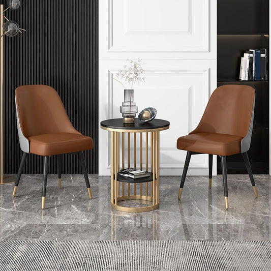 Nordic Style Solid Back Armless Dining Chairs Faux Leather Dining Chairs Clearhalo ' kitchen&dining_furn' 'Dining Chairs' 'Dining Tables & Seating' 'dining_chair' 'furn' 'furn_dining_chair' 'Furniture' 'furniture_dining_chair' 'Kitchen & Dining Furniture' 'kitchen' 1200x1200_5213df73-870d-4330-98ec-b5bece373cb0