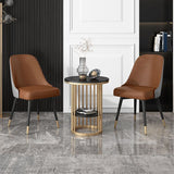 Nordic Style Solid Back Armless Dining Chairs Faux Leather Dining Chairs Clearhalo ' kitchen&dining_furn' 'Dining Chairs' 'Dining Tables & Seating' 'dining_chair' 'furn' 'furn_dining_chair' 'Furniture' 'furniture_dining_chair' 'Kitchen & Dining Furniture' 'kitchen' 1200x1200_5213df73-870d-4330-98ec-b5bece373cb0