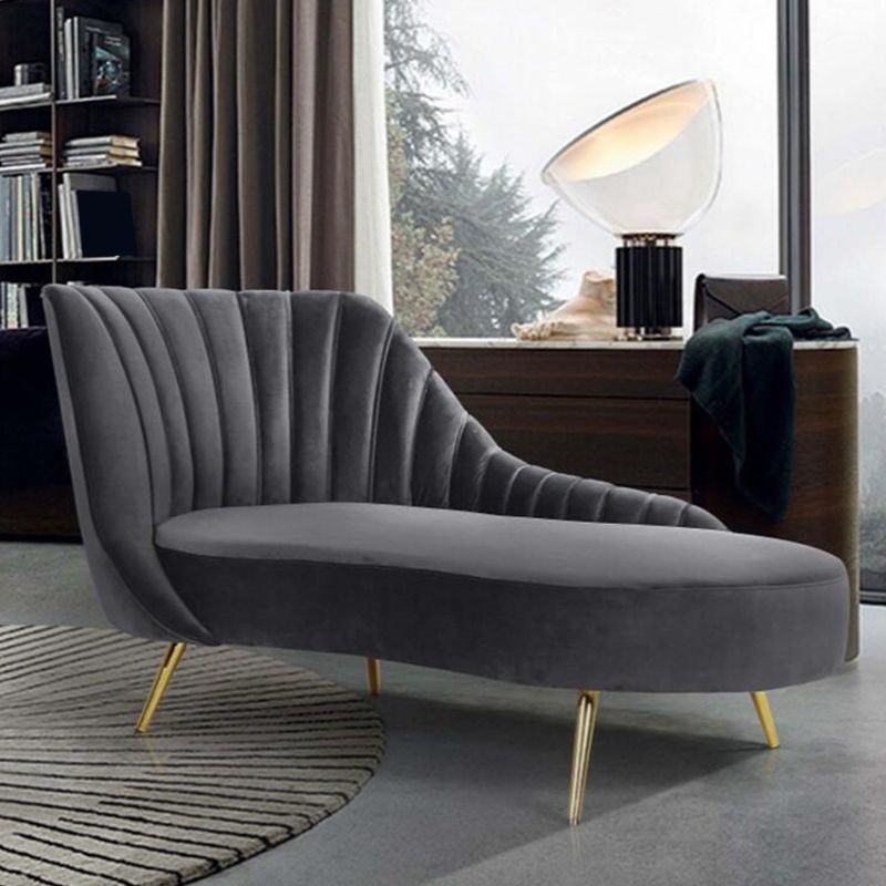 Living Room Recessed Arms Chaise Modern Style Velvet Chaise with Upholster Clearhalo 'Chairs & Seating' 'Chaise Lounge' 'chaise_lounge' 'furn' 'furn_chaise_lounge' 'Furniture' 'Living Room Furniture' 1200x1200_5214ced0-610c-4fdf-a09b-30b8dcee252e