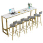 Glam Indoor Bar Dining Table Rectangle Bar Stool Table with Footrest