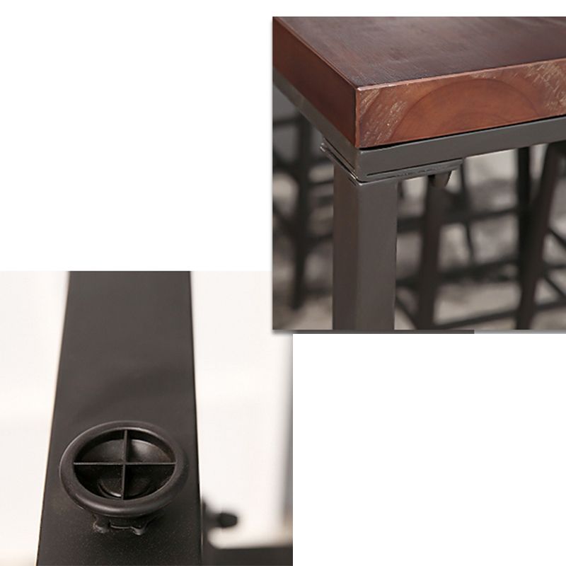 Industrieller Bistro-Bartisch aus massivem Holz, rechteckiger Bartisch mit Metallgestell