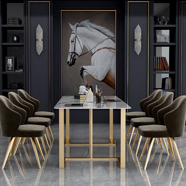 Glam Style Office Desk Meeting White Writing Desk for Study Room and Office Clearhalo 'furn' 'furn_office_desk' 'Furniture' 'Office Desks' 'Office Furniture' 'office_desk' 1200x1200_5216aa38-4503-4d3d-bd33-0c0b2886e388