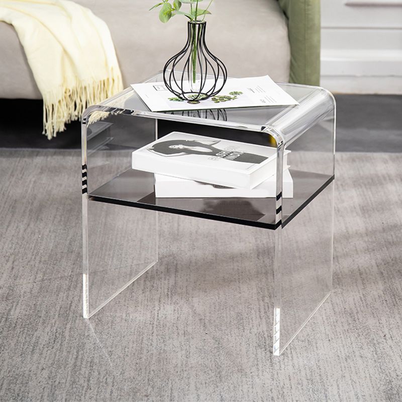 12" Wide Glam Corner Table Acrylic Storage Accent Side Table Clearhalo 'Coffee & Accent Tables' 'End & Side Tables' 'end_side_tables' 'furn' 'furn_end_side_tables' 'Furniture' 'Living Room Furniture' 1200x1200_5216e7bd-c9b7-4419-8627-d26cebaedd72