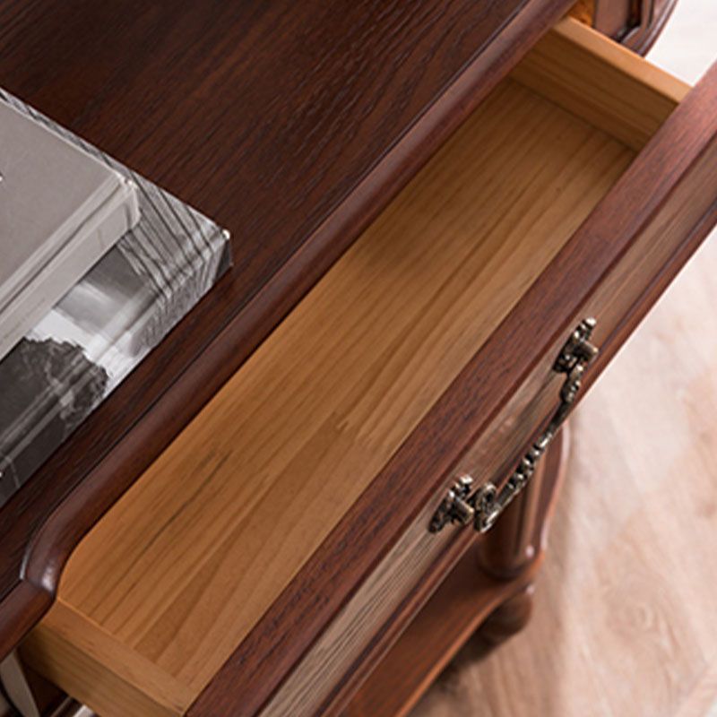 Mesa de consola de madera de goma moderna de mediados de siglo Media mesa de la consola de sofá de luna para Hall