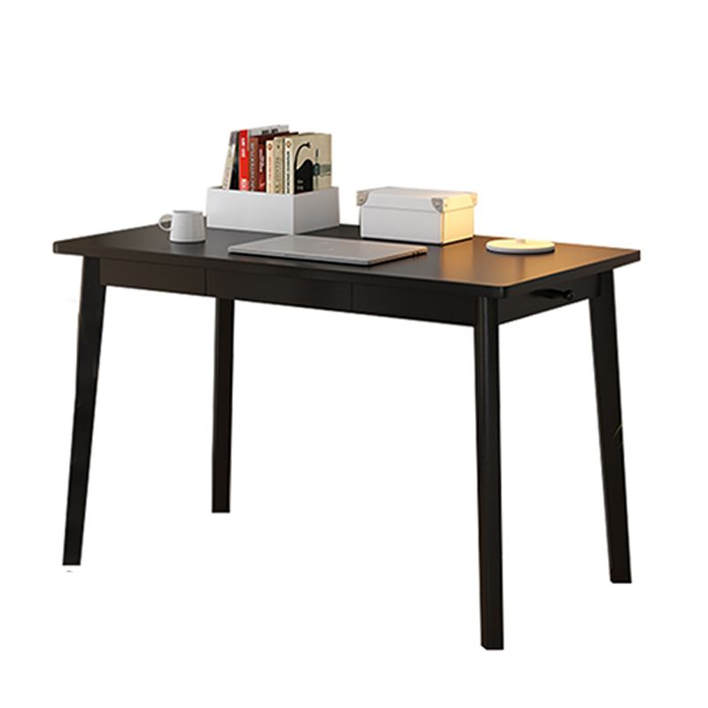 Bureau d'écriture industriel en bois massif bourse rectangulaire avec 3 tiroirs