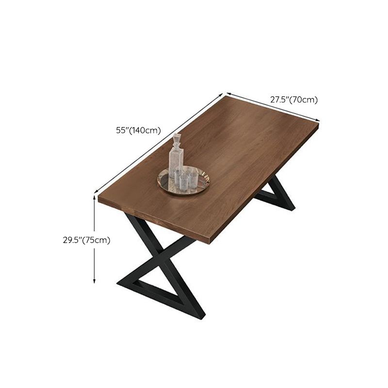 Industrial Dining Wood Table Dining Rectangle Table with Metal Legs