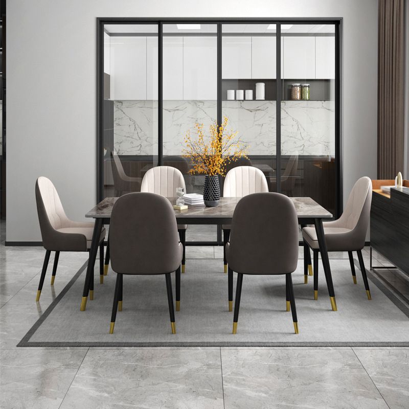 Glam Style 1/5/7 Pieces Dining Set with Stone Table Dining Furniture for Living Room Clearhalo 'Dining Room Sets' 'Dining Tables & Seating' 'dining_room_set' 'furn' 'furn_dining_room_set' 'Furniture' 'furniture_dining_room_set' 'Kitchen & Dining Furniture' 'kitchen&dining_furn' 'kitchen' 1200x1200_521860d5-118b-495f-a067-15bb0c643259