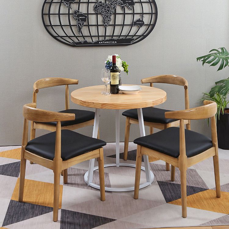 Modern Style Round Solid Wood Dining Set 1/2/3/4/5 Pieces Dining Set for Dining Areas Clearhalo 'Dining Room Sets' 'Dining Tables & Seating' 'dining_room_set' 'furn' 'furn_dining_room_set' 'Furniture' 'Kitchen & Dining Furniture' 1200x1200_5219ba7e-1fe6-4c30-bb64-73bb5eb5c9f5