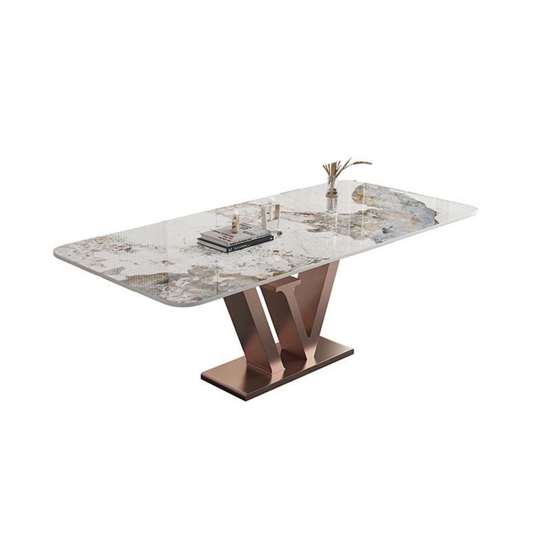 Nordic Glam Rectangle Sintered Stone Table Set 1/2/5/6 Pieces Dining Set Clearhalo 'Dining Room Sets' 'Dining Tables & Seating' 'dining_room_set' 'furn' 'furn_dining_room_set' 'Furniture' 'Kitchen & Dining Furniture' 1200x1200_5219e8e6-7092-49c6-8f70-7afb34ab53fc