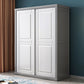 Rubberwood Wardrobe Cabinet with Shelves Modern Wardrobe Closet