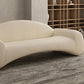 Contemporary Tight Back Sofa Couch Curved Settee Couch in White