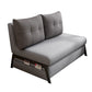 Gray Contemporary Convertible Sofa Bed Armless Seating with Pillows