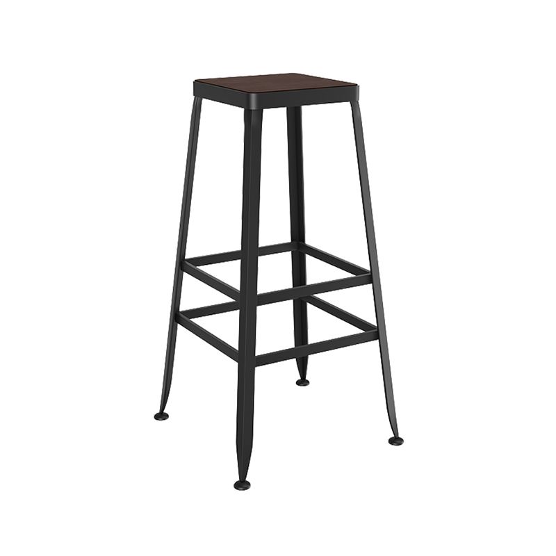Contemporary Metal Solid Wood Barstool Indoor Bar Stool with Backless Clearhalo 'Bar Furniture' 'Bar Stools' 'bar_stools' 'furn' 'furn_bar_stools' 'furniture_bar_stools' 'Kitchen & Dining Furniture' 'kitchen&dining_furn' 'kitchen' 'kitchen_furn' Furniture' 1200x1200_521df787-a4d6-466f-b8a3-0583dfe146fc
